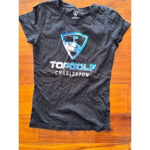 Topgolf Charleston Kids T‎ Shirt Black Graphic Tee Size Medium